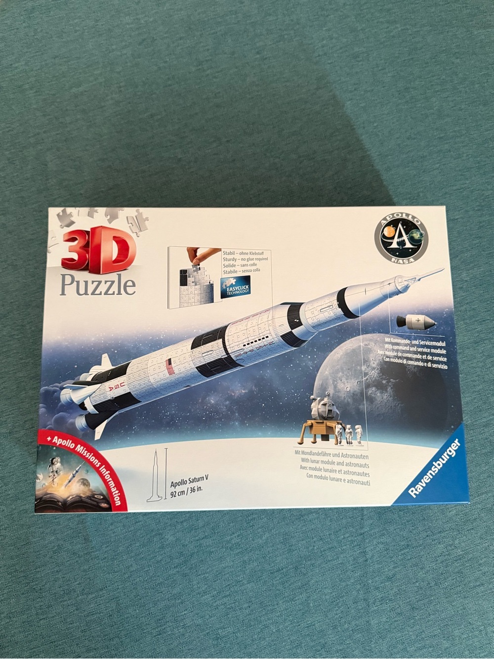 Ravensburger Apollo Saturn V 3D Puzzle - White & Black
